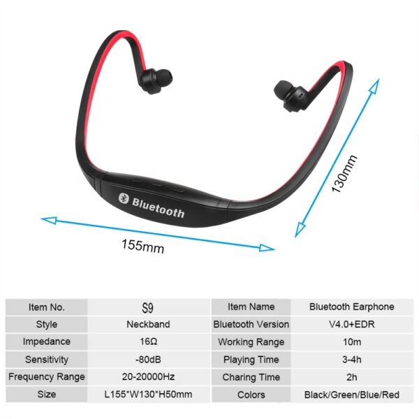 Bluetooth rear-mounted sports earphones Wireless dynamic stereo MP3 earphones - immagine 5