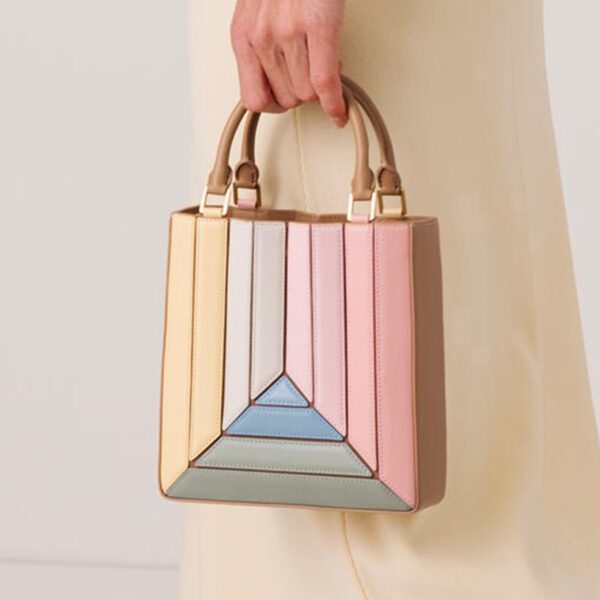 Spliced Rainbow Crossbody Bag Women's Fashion Versatile Fashion One Shoulder Handbag - immagine 6