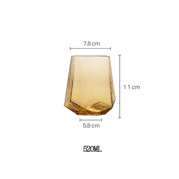 Light Luxury Gold Amber Champagne Goblet Wine Glasses Nordic Colored Home Lead-free Crystal Glass Hammered Diamond Whisky Cup - immagine 9