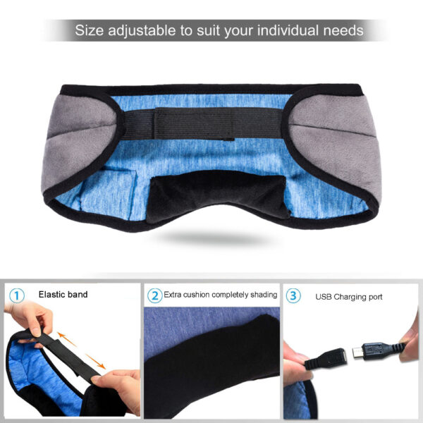Wireless Stereo Bluetooth Earphone Sleep Mask Phone Headband Sleep Soft Earphones Sleeping Eye Mask Music Headset - immagine 3