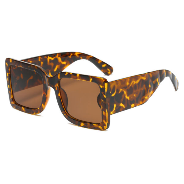New Trend Big Frame Square Sunglasses Men And Women Personality Wide Leg Sunglasses Contrast Color Glasses - immagine 5