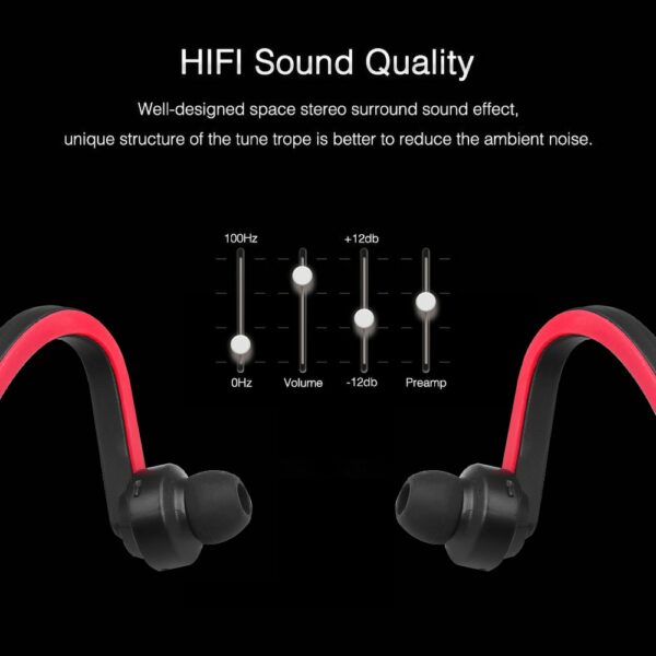 Bluetooth rear-mounted sports earphones Wireless dynamic stereo MP3 earphones - immagine 4