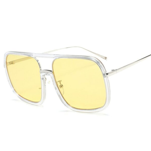 Square Big Frame Sunglasses Men Women Fashion Shades UV400 Vintage Glasses - immagine 4
