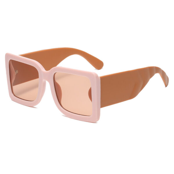 New Trend Big Frame Square Sunglasses Men And Women Personality Wide Leg Sunglasses Contrast Color Glasses - immagine 8
