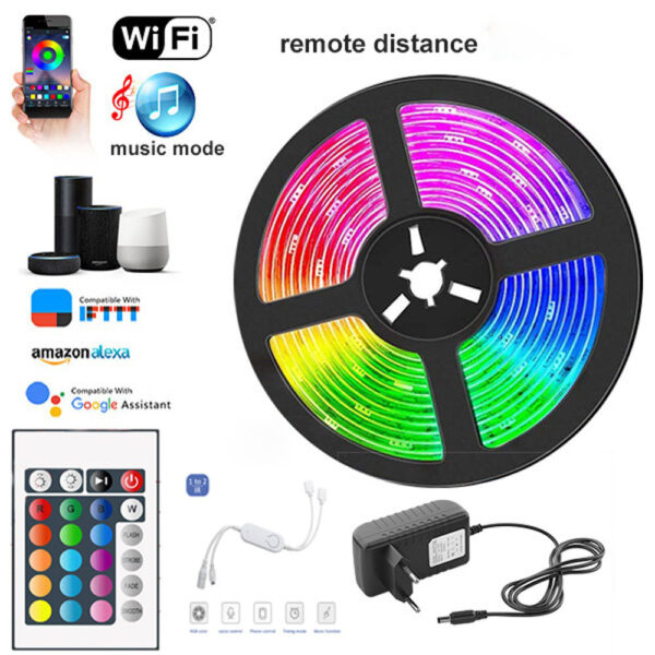 WIFI infrared Bluetooth LED Strip 5050 2835RGB Indoor And Outdoor Ambient Decorative Non-Waterproof Strip Light Set - immagine 6