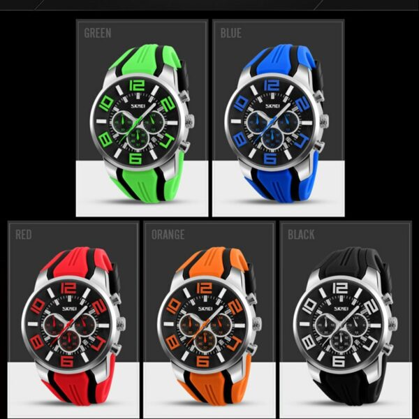 SKMEI 9128 Watches Men Luxury Brand Chronograph Men Sports Watches Waterproof Male Clock Quartz Men's Watch reloj hombre - immagine 4