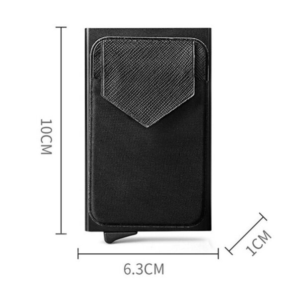 Business Men Credit Card Wallet Aluminum Cash ID Card Holder  Case Blocking Slim Metal Wallet Coin Purse Black - immagine 3