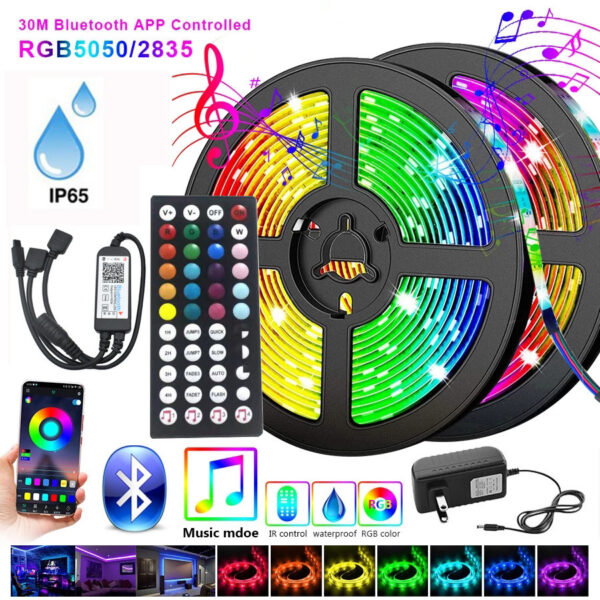 WIFI infrared Bluetooth LED Strip 5050 2835RGB Indoor And Outdoor Ambient Decorative Non-Waterproof Strip Light Set - immagine 7