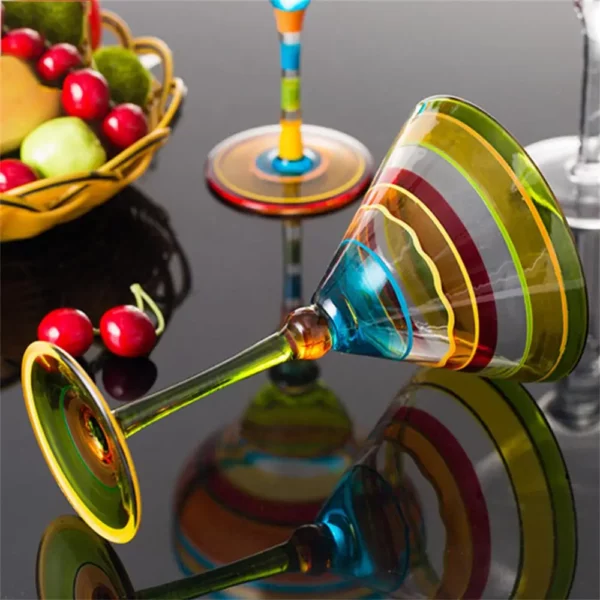 Colorful Wine Glasses Cups Cocktail Goblet Champagne Cup Glasses Bar Party Home DrinkWare Wedding Gifts Kitchen Accessories NEW - immagine 3