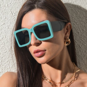 New Trend Big Frame Square Sunglasses Men And Women Personality Wide Leg Sunglasses Contrast Color Glasses