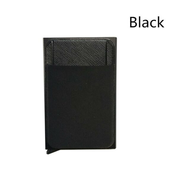 Business Men Credit Card Wallet Aluminum Cash ID Card Holder  Case Blocking Slim Metal Wallet Coin Purse Black - immagine 12