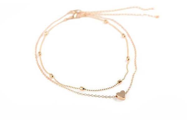 Necklace for Women Heart shape Double Chain Gold Sliver Jewelry Necklaces Ladies Gift Valentine Day Present - immagine 8
