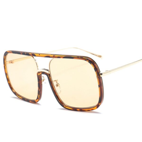 Square Big Frame Sunglasses Men Women Fashion Shades UV400 Vintage Glasses - immagine 2