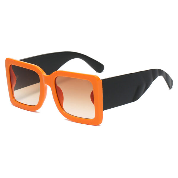 New Trend Big Frame Square Sunglasses Men And Women Personality Wide Leg Sunglasses Contrast Color Glasses - immagine 6