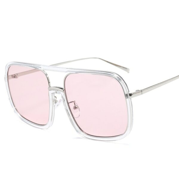 Square Big Frame Sunglasses Men Women Fashion Shades UV400 Vintage Glasses - immagine 3