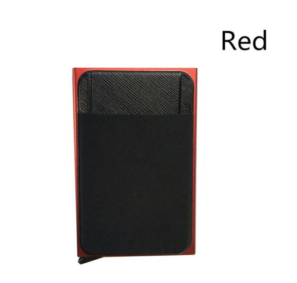 Business Men Credit Card Wallet Aluminum Cash ID Card Holder  Case Blocking Slim Metal Wallet Coin Purse Black - immagine 9