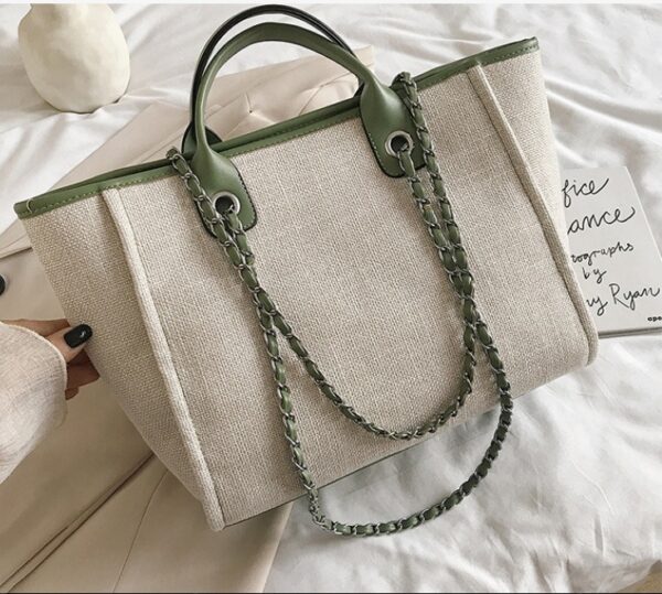 Wholesale New Bucket Bag Women Large Capacity Canvas Shoulder Chain Tote Bag - immagine 6