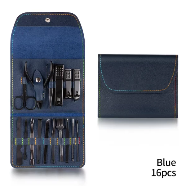 7-23 Pcs Professional Nail cutter Pedicure Scissors Set Stainless Steel Eagle Hook Portable Manicure Nail Clipper Tool Set - immagine 13