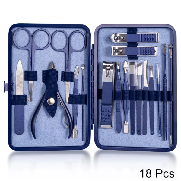 7-23 Pcs Professional Nail cutter Pedicure Scissors Set Stainless Steel Eagle Hook Portable Manicure Nail Clipper Tool Set - immagine 10