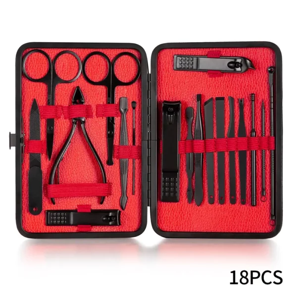 7-23 Pcs Professional Nail cutter Pedicure Scissors Set Stainless Steel Eagle Hook Portable Manicure Nail Clipper Tool Set - immagine 8