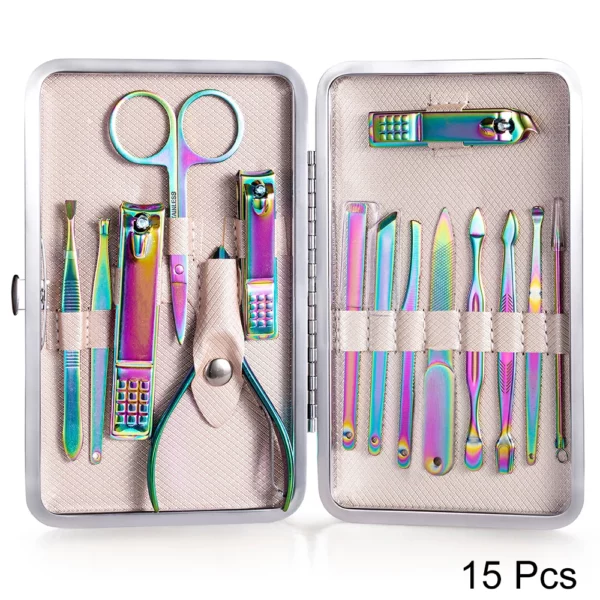 7-23 Pcs Professional Nail cutter Pedicure Scissors Set Stainless Steel Eagle Hook Portable Manicure Nail Clipper Tool Set - immagine 12