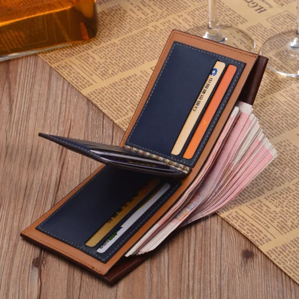 Men Leather Brand Luxury Wallet Short Slim Male Purses Money Clip Credit Card Dollar Price Portomonee Carteria - immagine 5