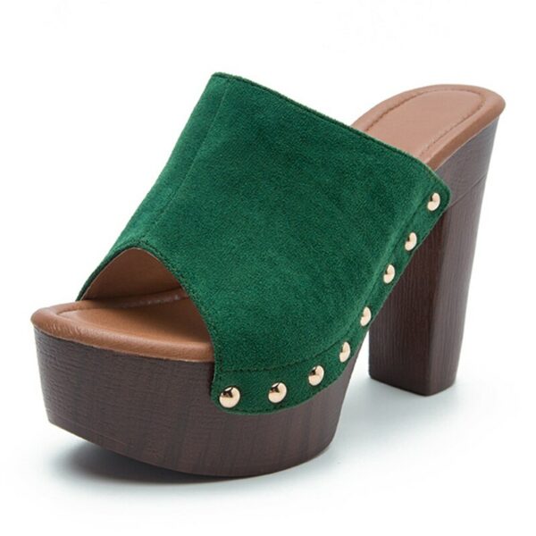 Brand Summer Slippers Women High Heels Shoes Female Fashion Platform Shoes Outside Women Slippers Pumps Rivet Mules Shoes - immagine 68