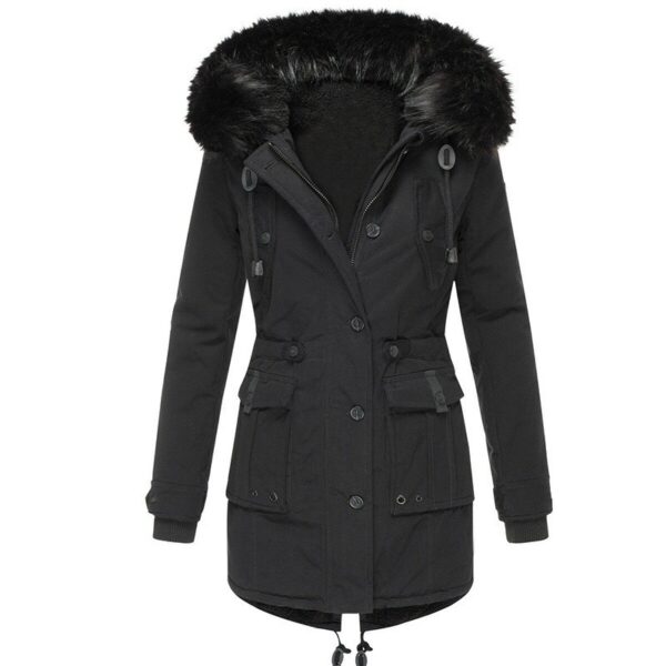 Thickened women's cotton jacket, women's cotton jacket, winter coat, parka jacket, fur collar jacket, winter coat - immagine 11