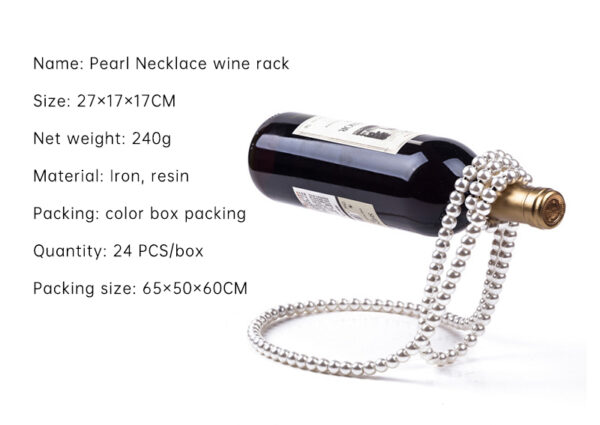 Pearl Necklace Stainless Steel Wine Rack Wine Pedestal Clamp Holder Suspension Champagne Whisky Small Ornaments - immagine 12