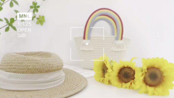 Cute rainbow cloud handbag new handmade cotton thread woven bag seaside vacation beach bag all-match straw woven bag - immagine 4