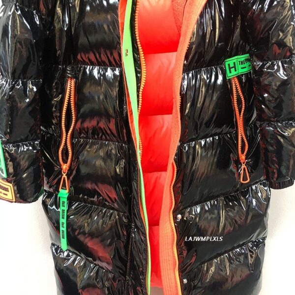 Winter New Down Padded Jacket Women's Mid-Length Hooded Warm Jacket Contrast Color Over-The-Knee Thickened Padded Jacket - immagine 2