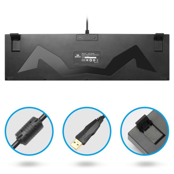 Redragon USB mechanical gaming keyboard ergonomic Key backlit Single breathing light Full key anti-ghosting 104 keys PC gamer - immagine 5