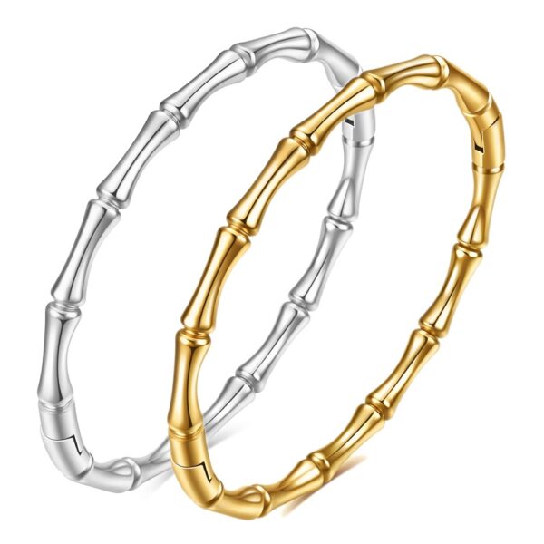 Bracelet Simple Round Bamboo Knot 5MM Stainless Steel Magnetic Bracelet - immagine 8