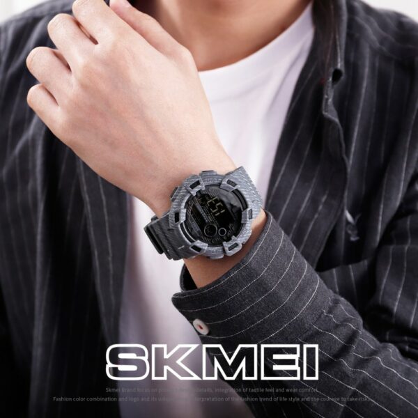 SKMEI 1472 Fashion Sport Watch Men Alarm Clock Cowboy Waterproof Week Display Men Watches Denim Digital Watch relogio masculino - immagine 3