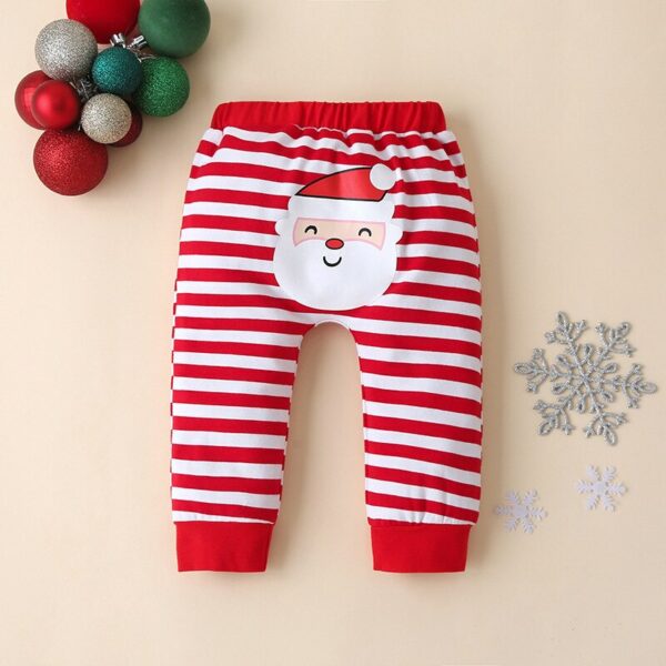 Baby Girls Clothes Sets My First Christmas Deer Stripe Print Outfits Xmas Romper+Hat+Pant Suit Fashion Kid Boy Clothing Set 3PCS - immagine 4