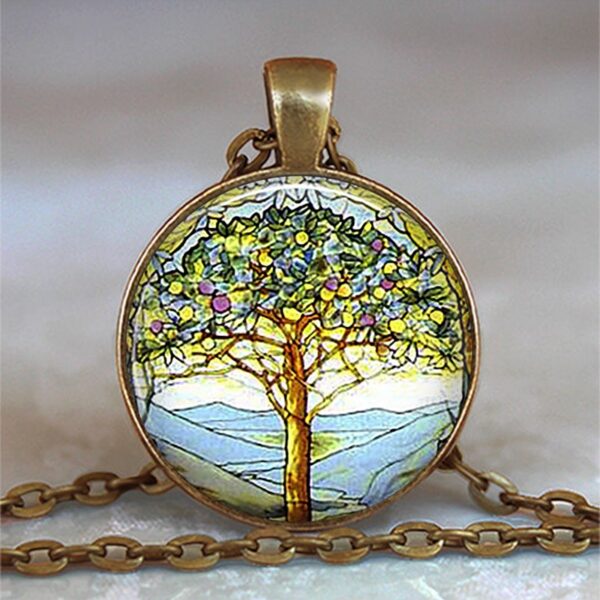 Tree Of Life Glass Cabochon Statement Necklace - immagine 22