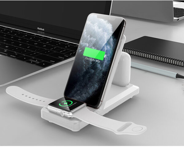 3-in-1 Wireless Charger Vertical Folding Wireless Charger 15W Fast Charge 3-in-1 Wireless Charger - immagine 7