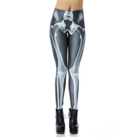 New Custom High Waist Leggins Black Leg Bone Skeleton Legins Printed Women Leggings Women Pant