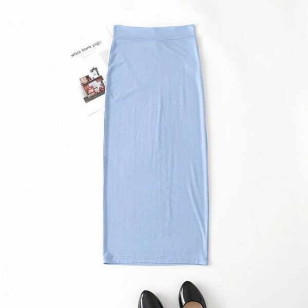 Gonna a tubino dritta, comoda, elastica slim fit che stringe i fianchi, gonna di media lunghezza - immagine 5