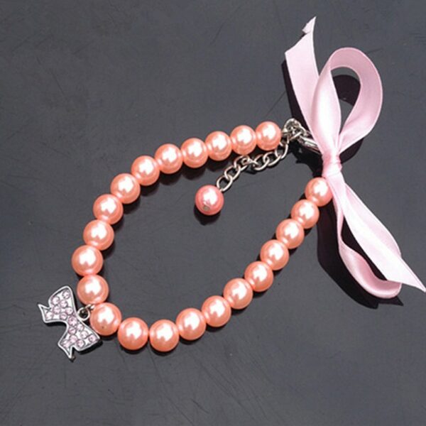 Dog Collar Rhinestone Pearl Necklace Diamond Pet Collars Mascotas Dog Accessories Leashes For Little Dogs Pet Supplies Cachorro - immagine 6