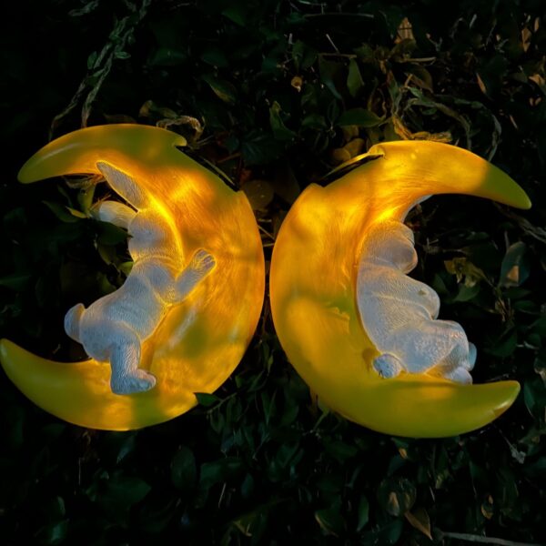 Rabbit swing solar lamp resin pendant - immagine 4
