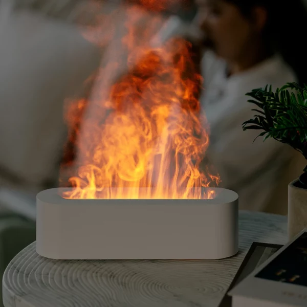Flame Aroma Diffuser Air Humidifier Ultrasonic Cool Mist Maker Fogger Led Essential Oil Lamp Realistic Fire Difusor - immagine 3