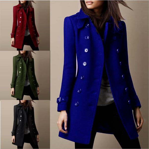Autumn and winter double breasted casual women's jacket - immagine 9