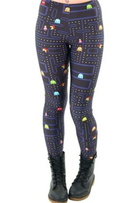 Maze Print Pacman Women Leggings Skinny Long leggins women pant