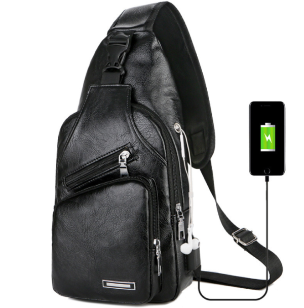 Men's Crossbody Bags Men's USB Chest Bag Designer Messenger bag Leather Shoulder Bags Diagonal Package - immagine 6
