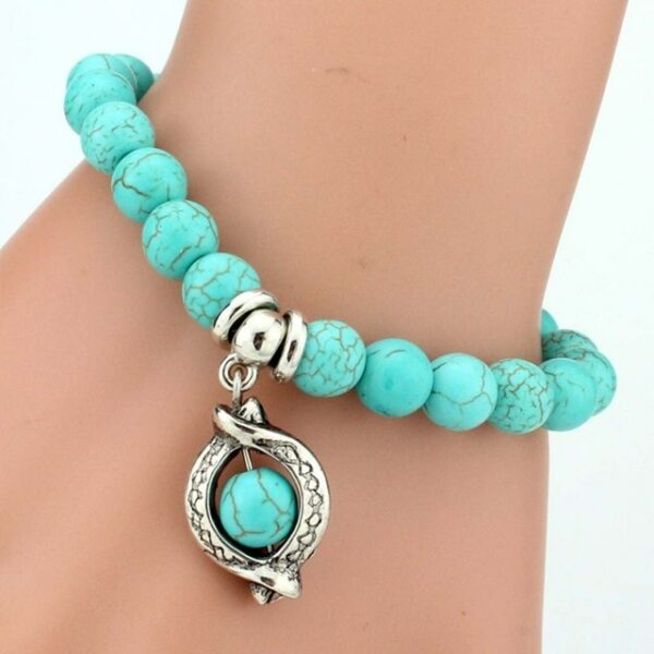 Vintage Boho Charm Bracelets Bangles Women Natural Stone Tree of Life Elephant Owl Pendant Bead Bracelet Men Jewelry - immagine 13