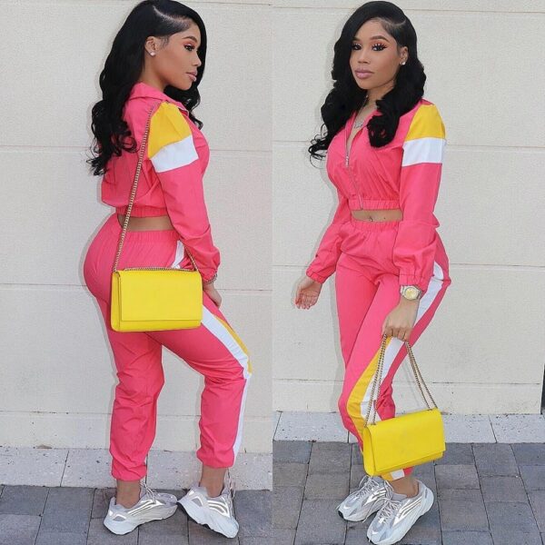 Plus Size Two Piece Set Women Tracksuit Top and Pant Sweatsuit - immagine 2