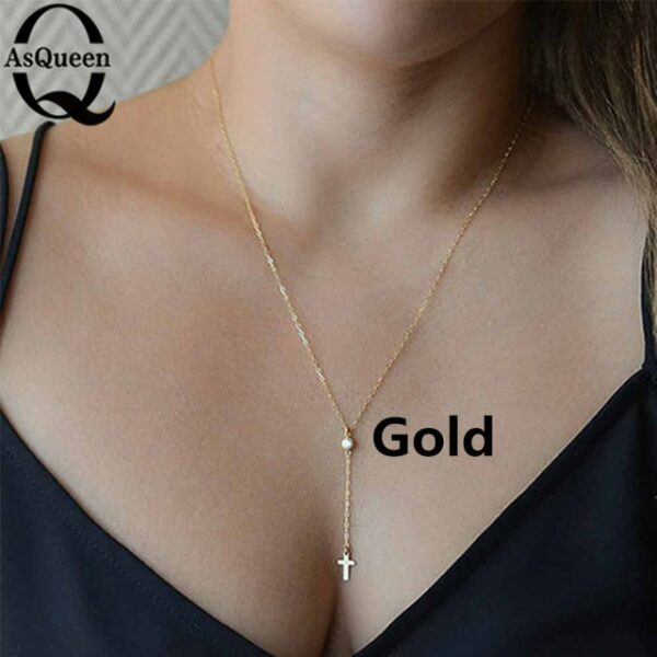 Small Gold Cross Pendant Necklace Women Girl Kids,Mini Charm Pendant - immagine 5