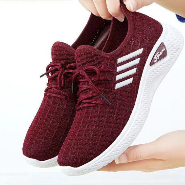 Autumn New Women's Shoes Fashion Single Shoes Casual Sports Travel Shoes Non slip Old Beijing Mesh Running Shoes - immagine 4