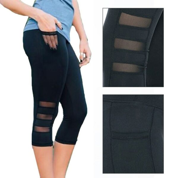 Calf-length Pants Capri Pant Sport leggings Women Fitness Yoga Gym High Waist Legging Yoga Pants - immagine 2